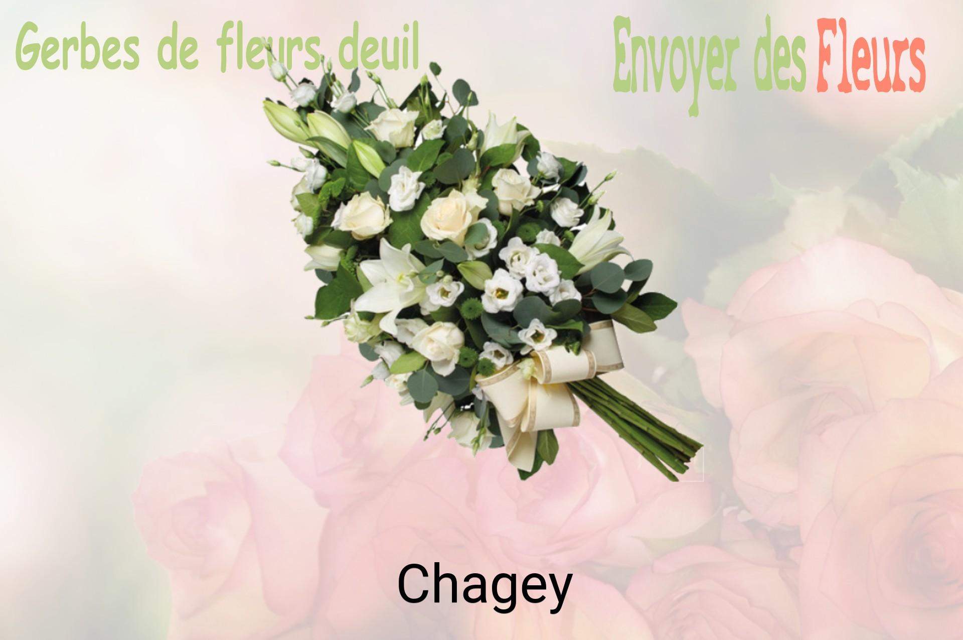 Gerbe de fleurs de deuil livrée à Chagey
